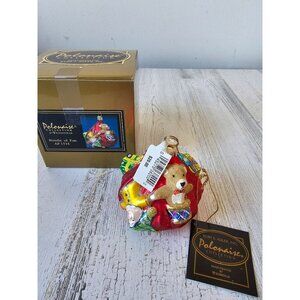 Polonaise bundle of fun Santa bag glass ornament AP 1534 Kurt Adler